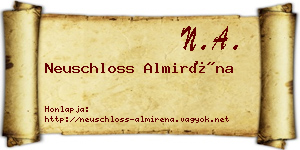 Neuschloss Almiréna névjegykártya